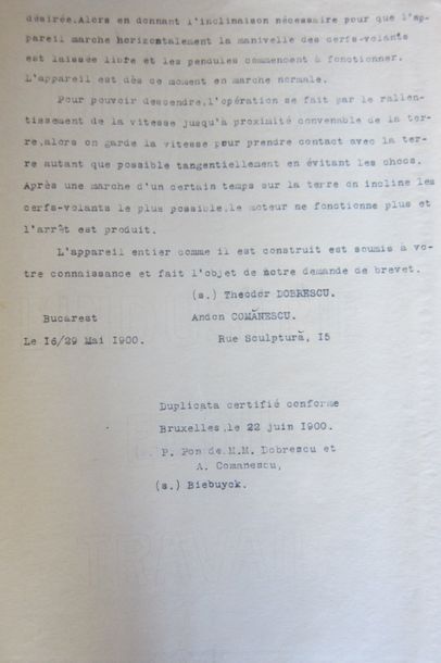 Theodor DOBRESCU, Anton COMANESCU Duplicata certifié conforme du mémoire du 22 juin...