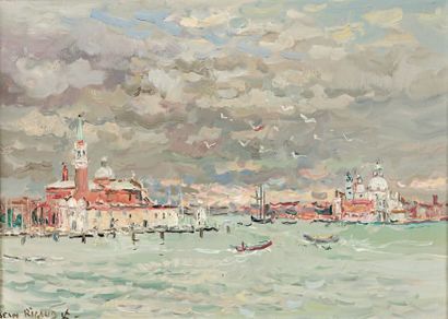 Jean RIGAUD (1912-1999) Le Grand Canal à Venise
Huile sur toile signée en bas à gauche.
33...