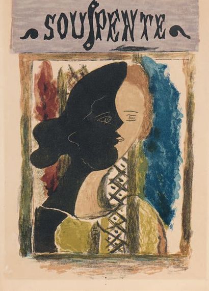 Georges BRAQUE (1882-1963) Souspente. 1945
Lithographie.
[381 à 385 x 281 à 285]....