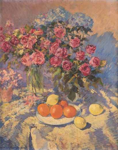Alexeï-Konstantinovitch KOROVINE (Moscou 1897 - 1950 Paris) * Nature morte aux fleurs...