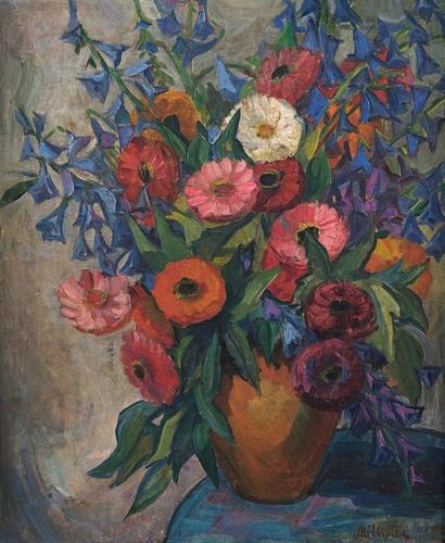 Nicolaï Dmitrevitch MILIOTTI (Moscou 1874 - 1962 Paris) Bouquet de fleurs dans une...