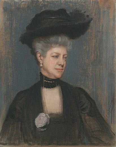 Antonio DE LA GANDARA (1861-1917) 
Portrait de Pauline Duval, vers 1903
Pastel sur...