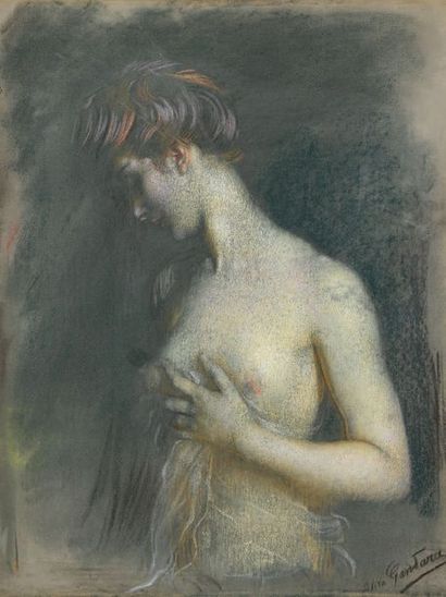 Antonio DE LA GANDARA (1861-1917) 
Judith in hand on the chest, 1907
Pastel signed...