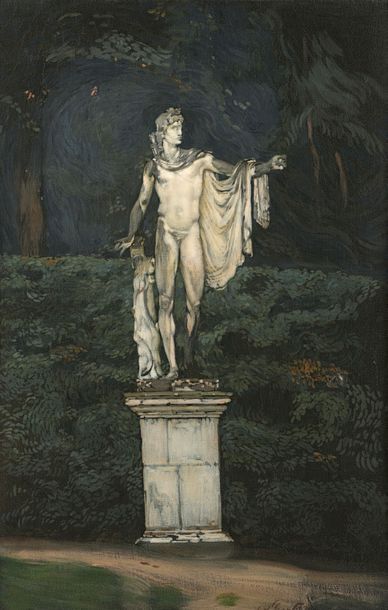 Antonio DE LA GANDARA (1861-1917) 
Statue d'Apollon au jardin de Versailles, vers...