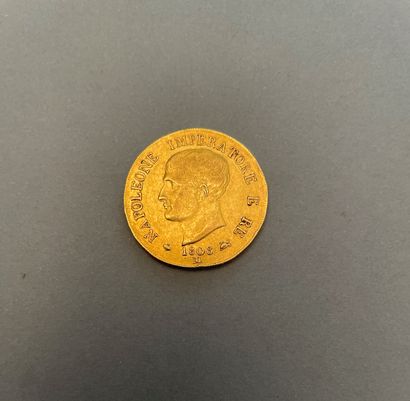 null ROYAUME D'ITALIE

Monnaie de 40 Lire en or, Napoleone Imperatore e Re. 1808....