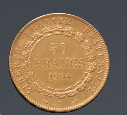 null TROISIÈME RÉPUBLIQUE 

Monnaie de 50 Francs en or, Génie. 1904. A. Paris.

16,10...