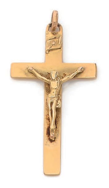 Crucifix and or jaune.
Haut.: 5 cm - Poids:...