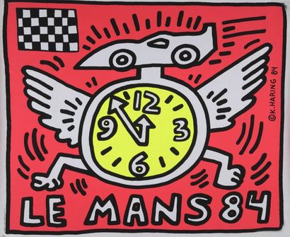 Keith Haring (1958-1990) Le Mans 84
Affiche, imprimée en sérigraphie, signée dans...