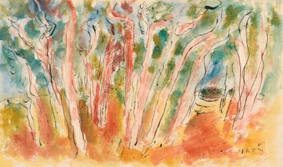 Maurice SAVIN (1894-1973) Étude d'arbres
Aquarelle et plume signée en bas à droite.
18...