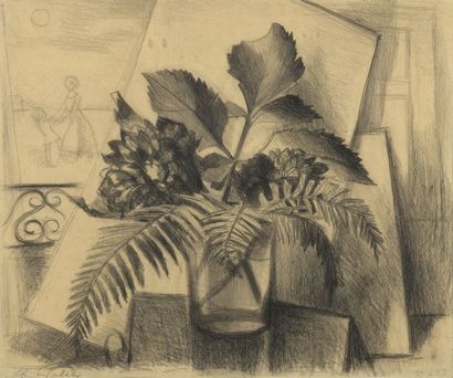 charles WALCH (1896-1948) Bouquet de fleurs, 31-7-40
Crayons et fusain, daté en bas...
