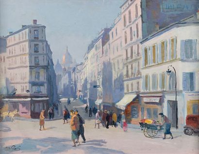 Ilya A. PAVIL (Odessa 1873-1948 Paris) Une après-midi rue de la Charbonnière
Huile...