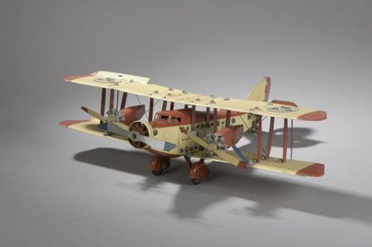 null ENGLAND -Meccano -Avion 3 moteurs - Rouge - crème. 1930