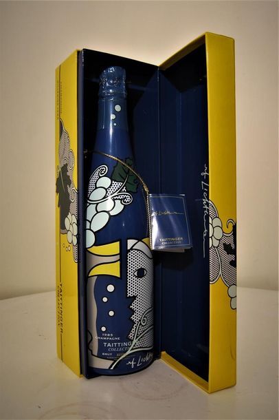 null 2 bouteilles de Champagne Taittinger Collection dont 1 millésime 1981 décorée...