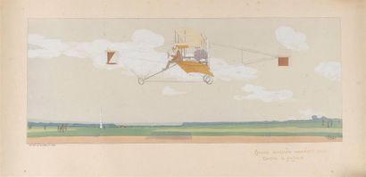 Marguerite Gamy (1883-1936) Coupe Gordon-Bennett, 1909.
Lithographie rehaussée à...