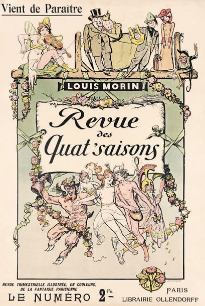 Louis MORIN La revue des 4 saisons, 1898.
Reymond SC.
Affiche entoilée.
59 x 39 ...
