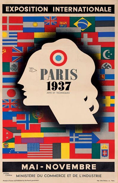 JEAN CARLU (1900-1997) Exposition Internationale, Paris, Arts et Techniques, 1937.
Imprimerie...