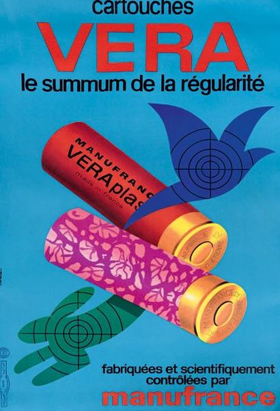 Jacques AURIAC Cartouches Vera, vers 1959.
Établissements de la Vasselais, Paris.
Affiche...