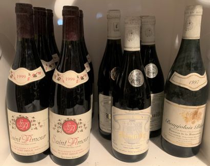 null 12 bottles including 6 SAINT-AMOUR 1999 from Caveau de Saint-Amour, 5 BROUILLY...