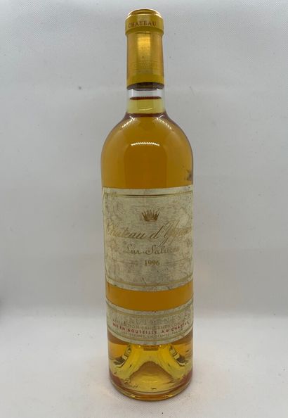  1 bottle of Château d'YQUEM Sauternes 1996, dirty label, many traces