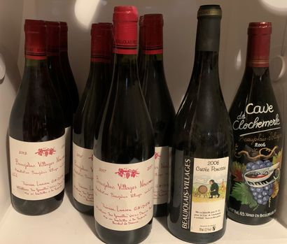  12 bottles of BEAUJOLAIS -VILLAGES including 10 Nouveau from Lucien Gaidon, 5 from...