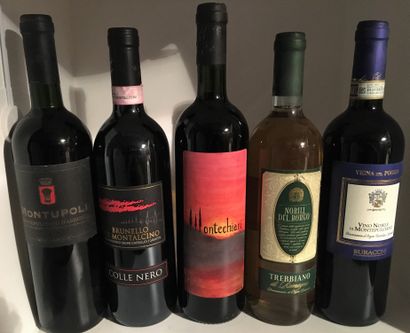 null 6 bouteilles dont 1 VINO NOBILE DI MONTEPULCIANO Vigna del Poggio 2010 di Buracchi,...