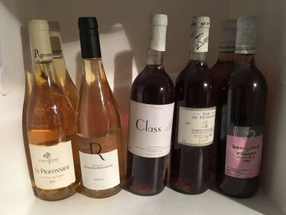 12 bouteilles de Rosé, diverses régions de...