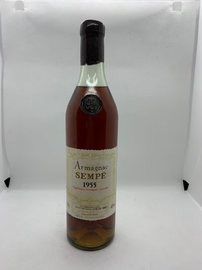 null 1 bottle ARMAGNAC Sempé 1955 in its original wooden box, very slightly low