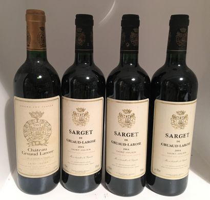 4 bouteilles dont 1 Château GRUAUD-LAROSE,...