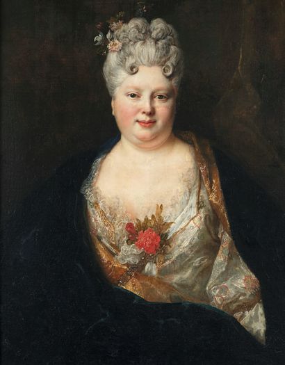 Nicolas de LARGILLIERRE (Paris 1656-1746) 
Portrait of Charlotte-Louise PROVOST Canvas.
79...