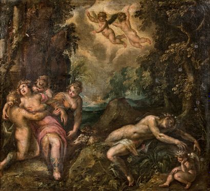 Ludovico POZZOSERRATO (c.1550-c.1603) 
The death of Adonis
On his original canvas.
94...