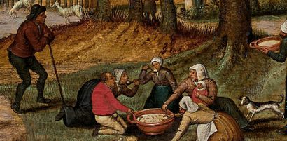 Pieter II BRUEGHEL dit BRUEGHEL le JEUNE (Bruxelles 1564-Anvers 1638) 
Le repas des...