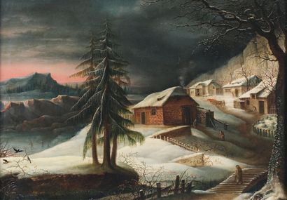 École Flamande du début du XVIIIe siècle 


Paysage de neige



Cuivre.



33 x 46,5...
