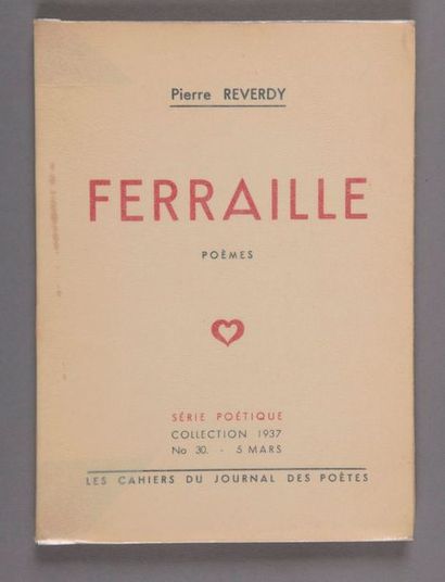 REVERDY, Pierre Ferraille. Poèmes. Bruxelles, Éditions des Cahiers du Journal des...