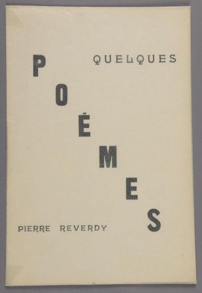 REVERDY, Pierre Quelques poèmes. Hommage à Madame
Greta Prozor. S. l., (1916). Gr....