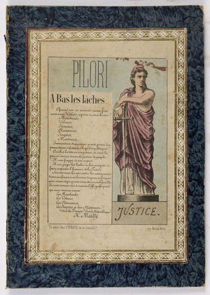MAILLY, Hippolyte Le Pilori. Paris, E. Strauss, (1870). In-4, cart., dos un peu déf.
Titre...