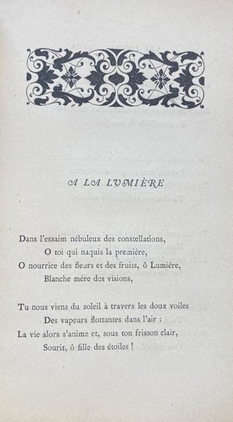 null FRANCE, Anatole - Les Poèmes dorés. Paris, Alphonse Lemerre, 1873. In-12, 146pp.,...