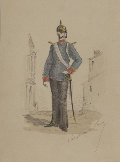 null [MANUSCRIT] - Costumes de l'armée allemande pendant la guerre de 1870-71 faits...