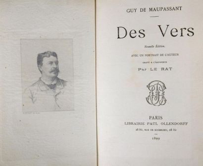 null MAUPASSANT, Guy de - Des Vers. Nouv. éd. Paris, Ollendorff, 1899 (1884). In-12,...