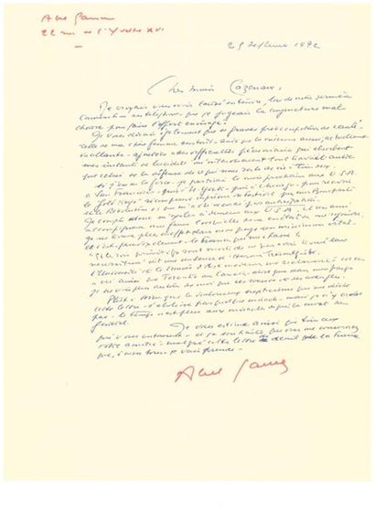 null GANCE Abel [Paris, 1889 - id., 1981], cinéaste français.

Lettre autographe...