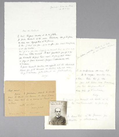 null JACOB Max [Quimper, 1876 - Drancy, 1944], poète français.

Ensemble de 2 lettres...