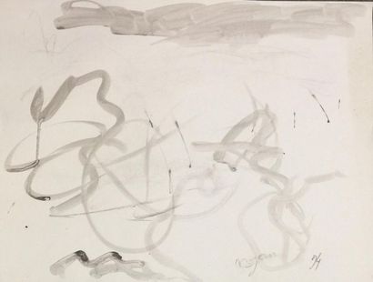 null COJAN Aurel (1914-2005), Compositions abstraites Six aquarelles sur papier,...