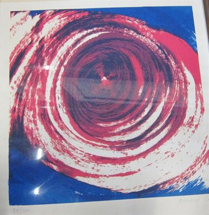 null Ecole contemporaine "Spirale" Lithographie, signée et daté 1968 en bas à droite,...