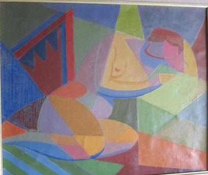 null Nicolas POLIAKOFF (1899-1976) Nu accroupi Huile sur toile, signée en bas à droite...