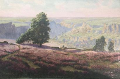 null Adrien SCHULZ (1851-1931) Troupeau dans la vallée de la Creuse Huile sur panneau,...