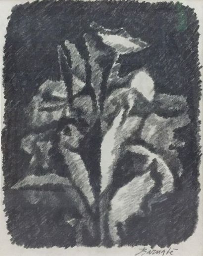 null Duilio BARNABÉ (1914-1961) [3] "Bouquets" Réunion de trois dessin. Fusain, signés...