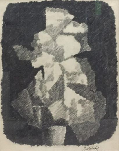 null Duilio BARNABÉ (1914-1961) [3] "Bouquets" Réunion de trois dessin. Fusain, signés...