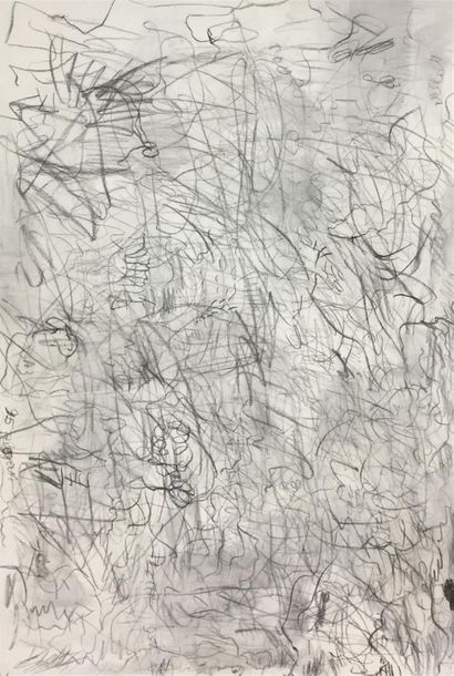 null COJAN Aurel (1914-2005), Composition abstraite Crayon gras sur papier, signée...