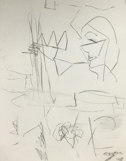 null COJAN Aurel (1914-2005), Compositions abstraites Six pastel et encre sur papier,...