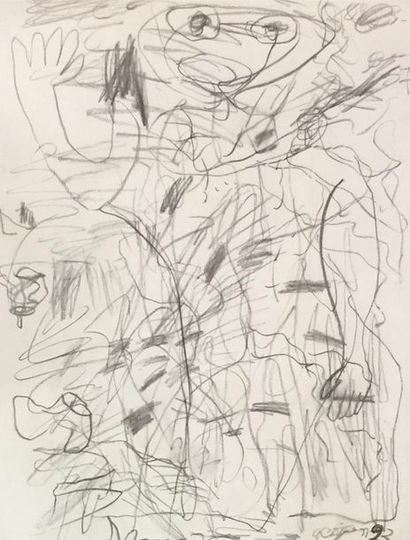 null COJAN Aurel (1914-2005), Compositions abstraites Six crayons gras et mine de...