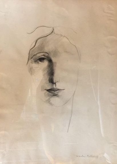 Nicolas POLIAKOFF (1899-1976) - Female face, graphite, 42 x 32 cm
- Seated woman,...